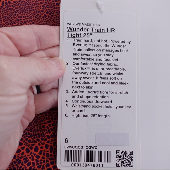 NWT Lululemon Wunder Train High Rise Leggings 25” Sz 6 Crackle Graze Orange - Picture 12 of 14